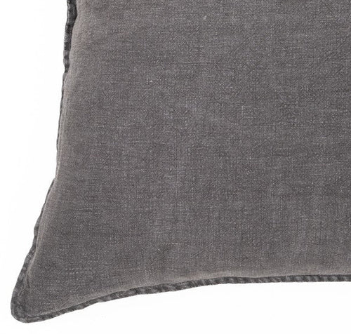 Linen Stone Wash Charcoal Decorative Pillow