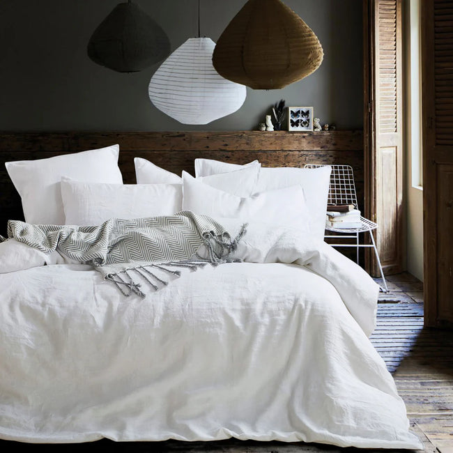 Star White French Linen Duvet Cover Set