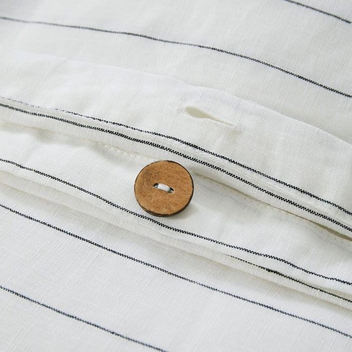 QS - Linen Pinstripe Duvet Cover Set