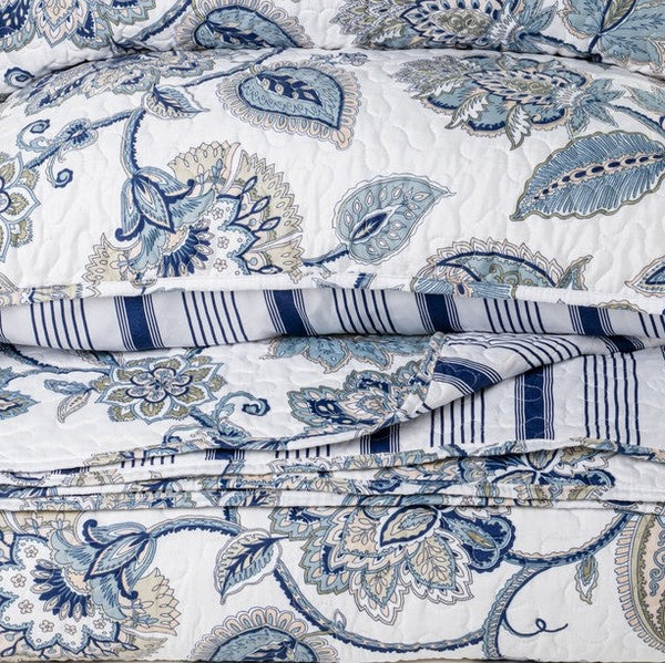 NIL Blue and White Reversible Quilt