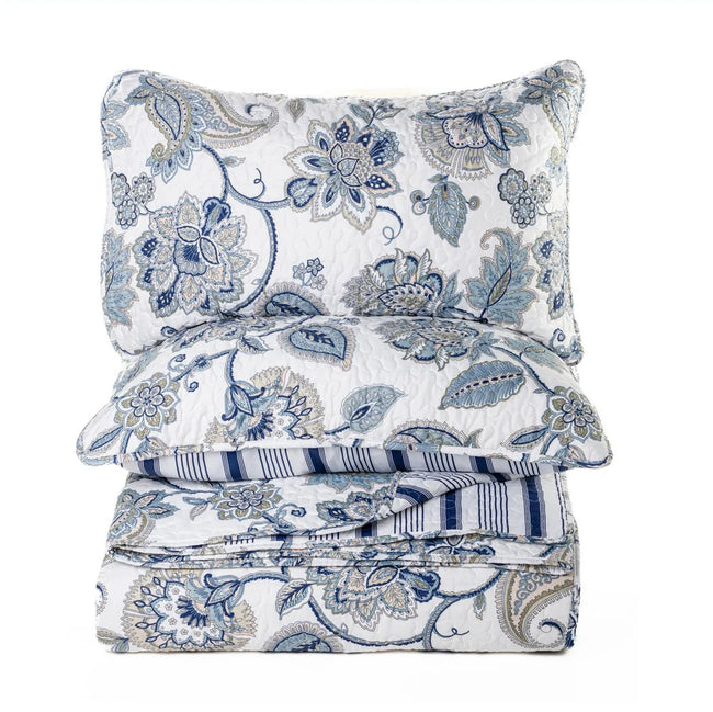 NIL Blue and White Reversible Quilt