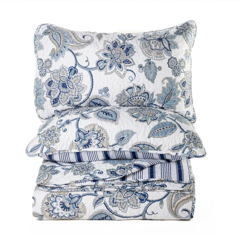NIL Blue and White Reversible Quilt