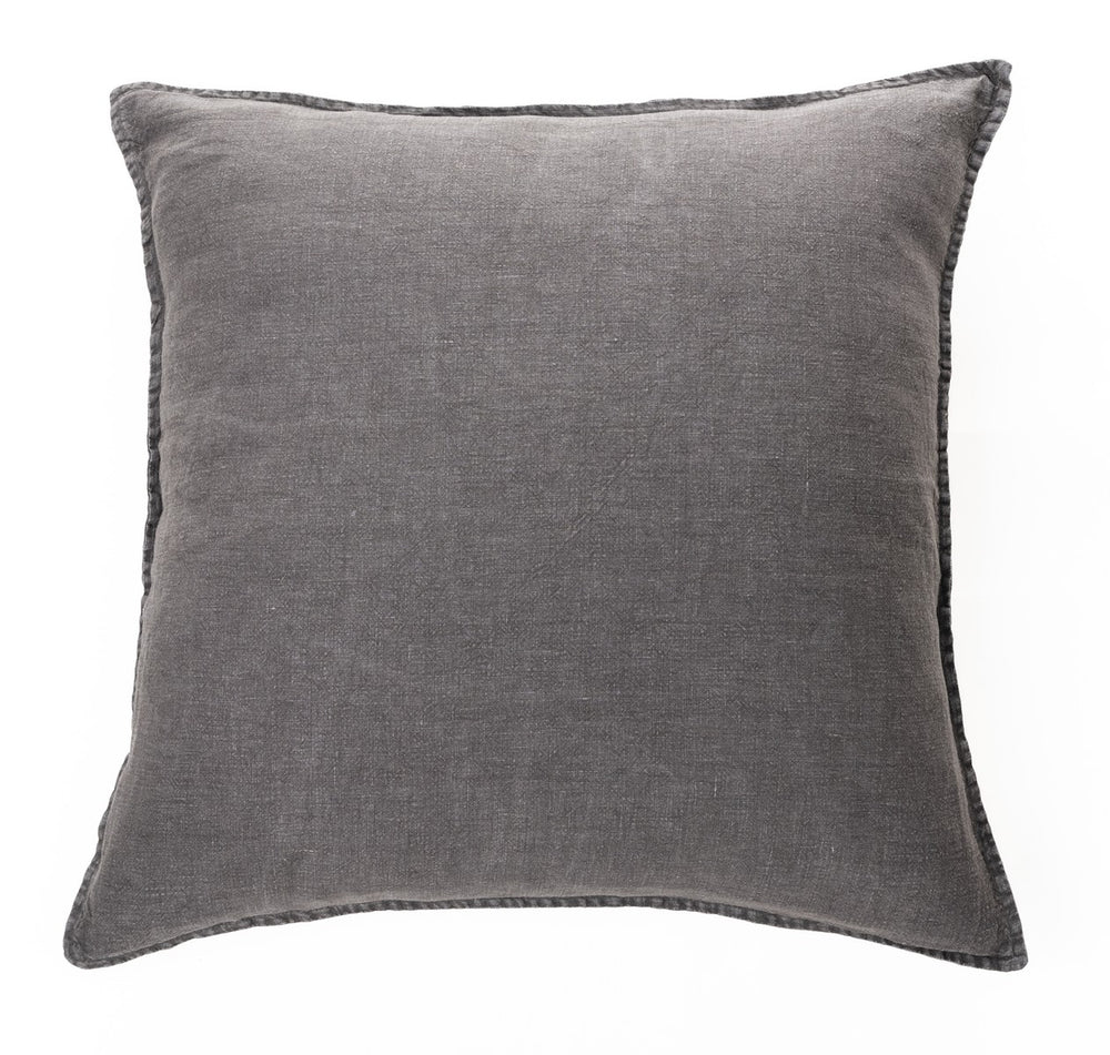 Linen Stone Wash Charcoal Decorative Pillow
