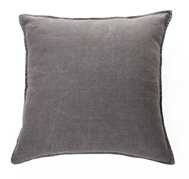 Linen Stone Wash Charcoal Decorative Pillow